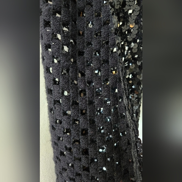 Three Flaggs Sequin Sweater Open Front Blazer - Picture 10 of 11